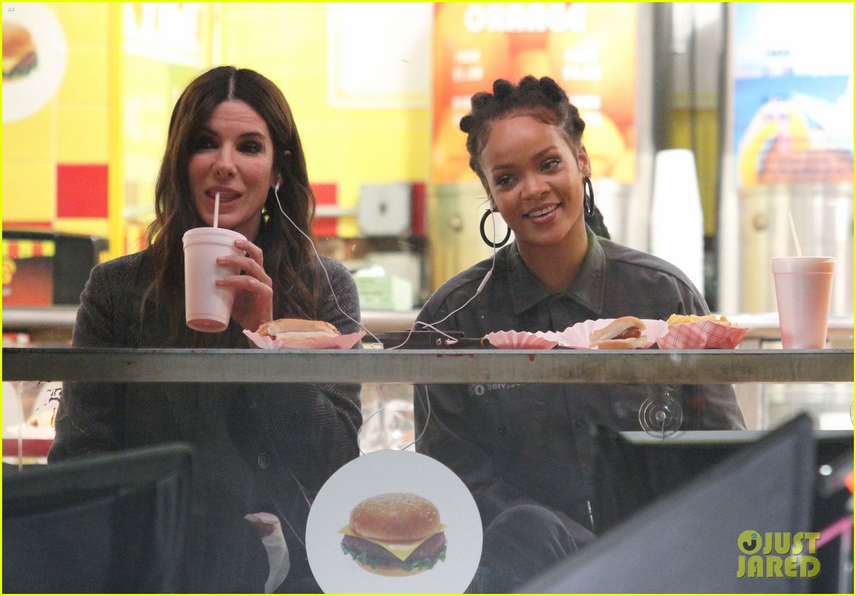 Rihanna & Sandra Bullock Chow Down on Hot Dogs for 'Ocean's Eight