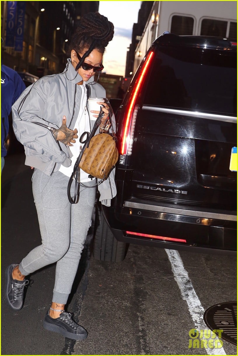Rihanna Arrives to 'Ocean's Eight' Set in Her Fenty x Puma Velvet Creepers!: Photo Rihanna Pictures Just Jared