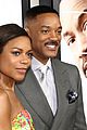 will smith and naomie harris share a sweet red carpet kiss collateral beauty premiere 01