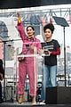miley cyrus gina rodriguez and barbra streisand stand together at womens march 03