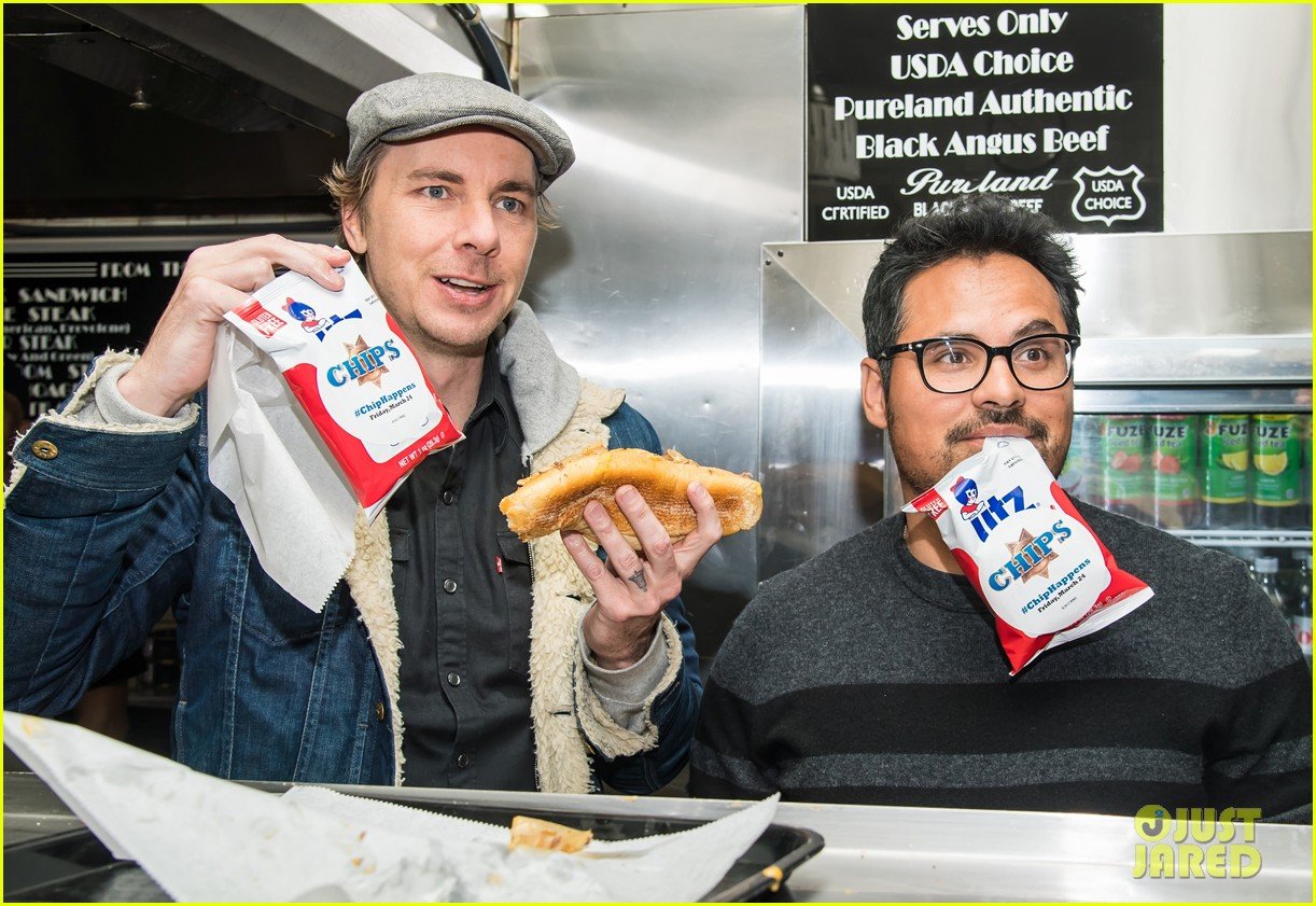 Dax Shepard & Michael Pena Give Out Cheesesteaks to Fans After Debuting