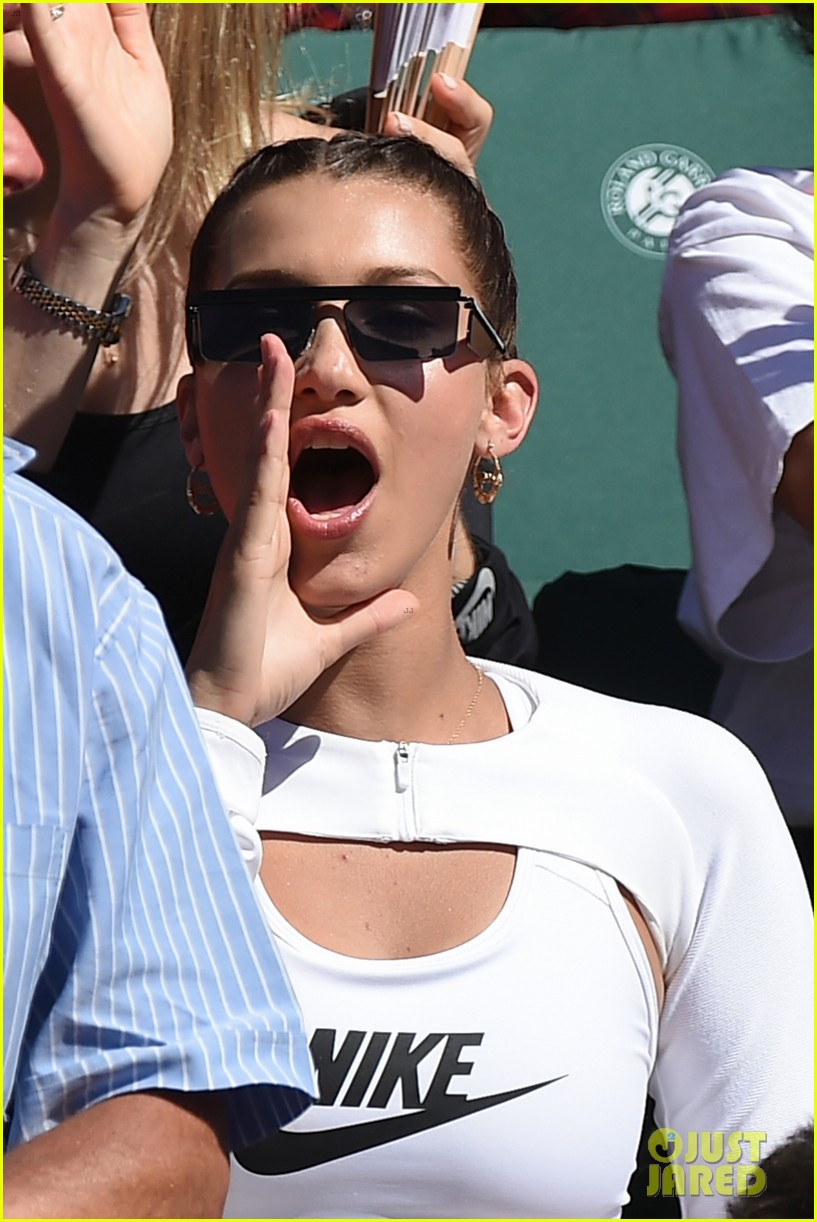 Bella Hadid Wears Her Tennis Whites to the French Open Photo 3912389