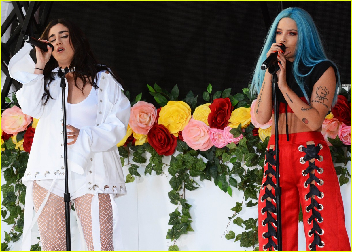 Halsey Performs 'Eyes Closed/Now or Never' Medley on 'Late Show,' Spray Paints Ghost Bride