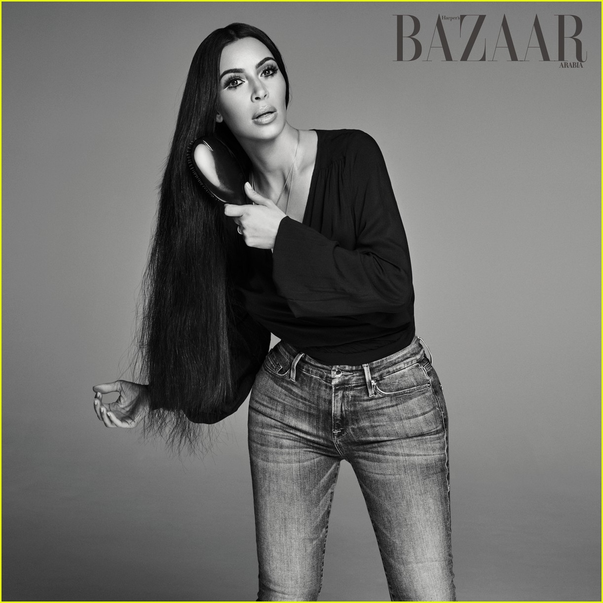 Kim Kardashian Channels Cher on Harper's Bazaar Arabia Cover Photo