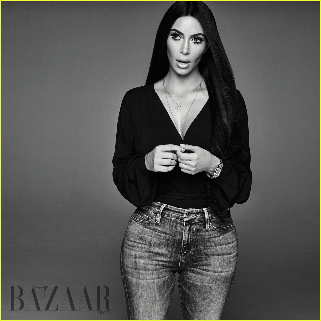 Kim Kardashian Channels Cher on Harper's Bazaar Arabia Cover Photo