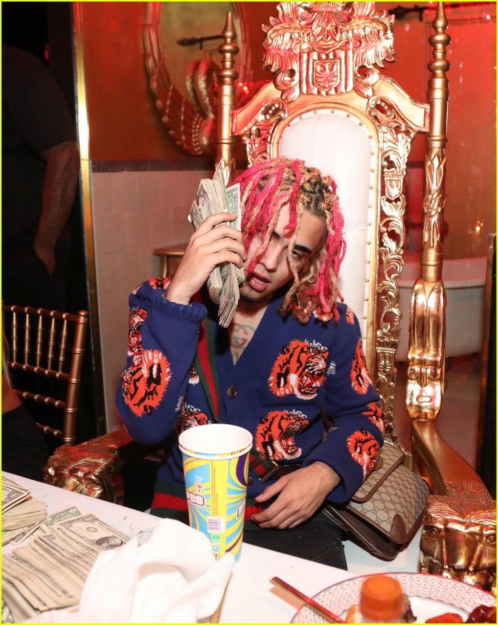 Lil Pump Throws Dollar Bills Around at His Birthday Party: Photo