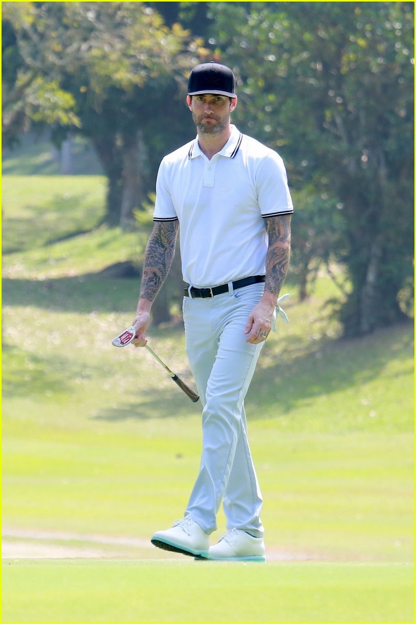 Adam Levine Goes For a Round of Golf After Behati Prinsloo Pregnancy