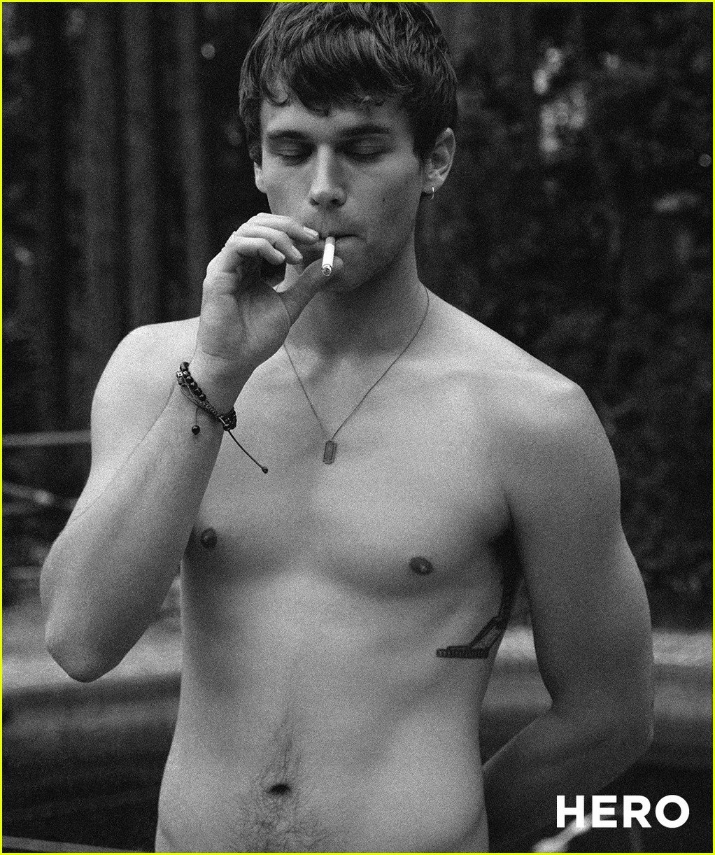 Brandon Flynn smoking a cigarette (or weed)
