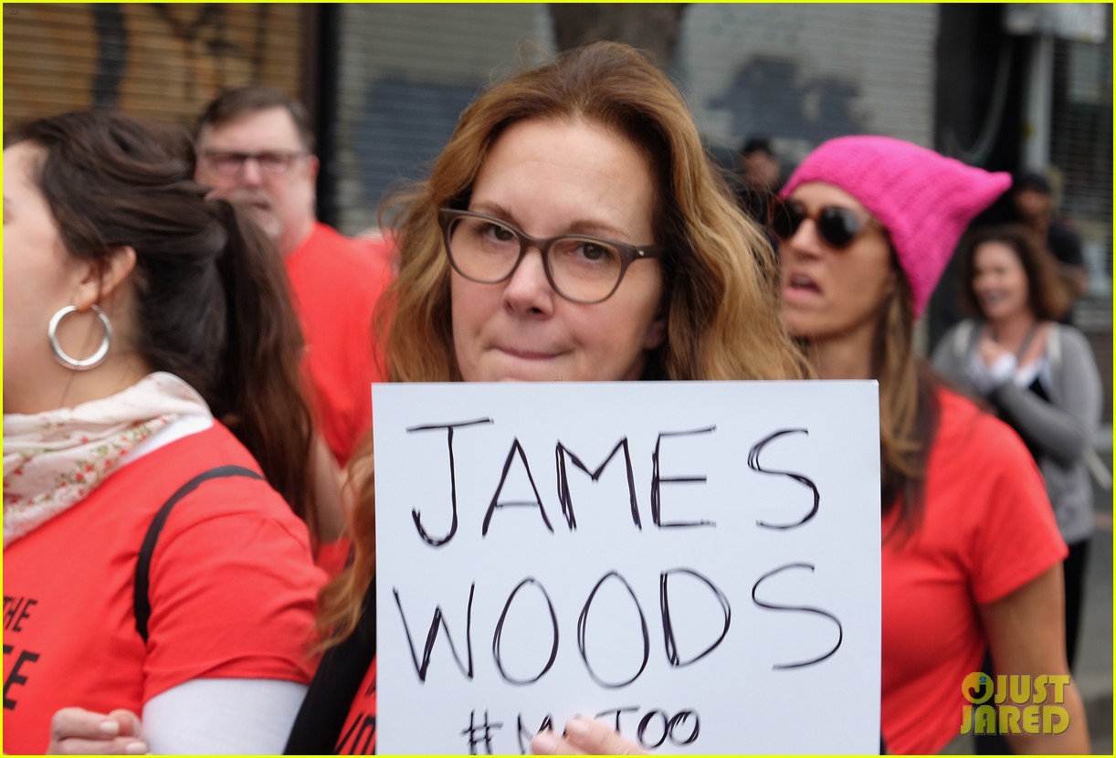 Actress Elizabeth Perkins Names James Woods at MeToo Survivors March