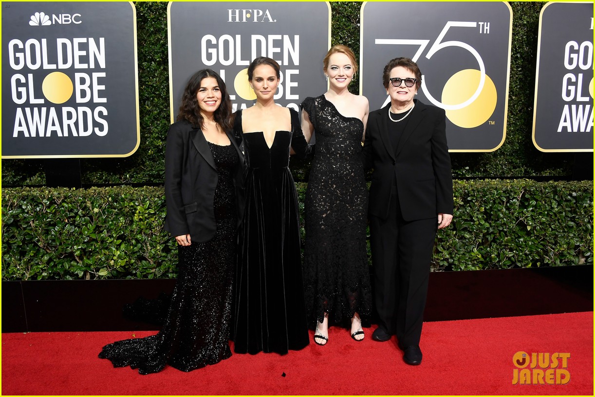 Natalie Portman & Pregnant America Ferrera Stun at Golden Globes 2018