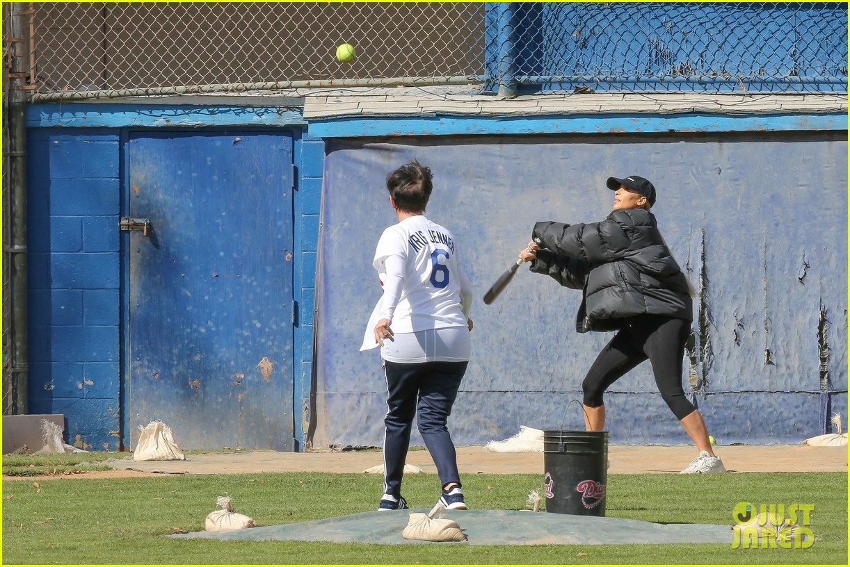 Kim, Khloe, & Kourtney Kardashian Play Baseball Together! Photo