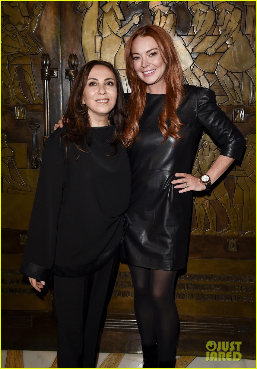 Lindsay Lohan Rocks Leather Dress at Zeynep Kartal Fashion Show: Photo