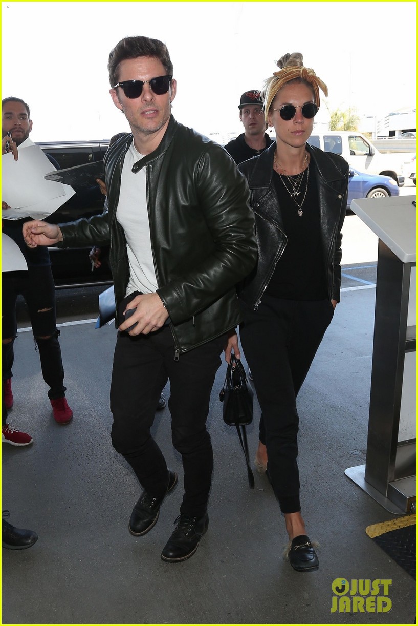 James Marsden & Girlfriend Edei Look Chic in Leather Jackets While