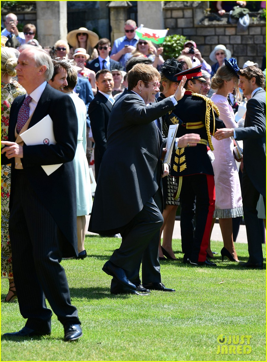 Elton John & David Furnish Are All Smiles at Royal Wedding! Photo