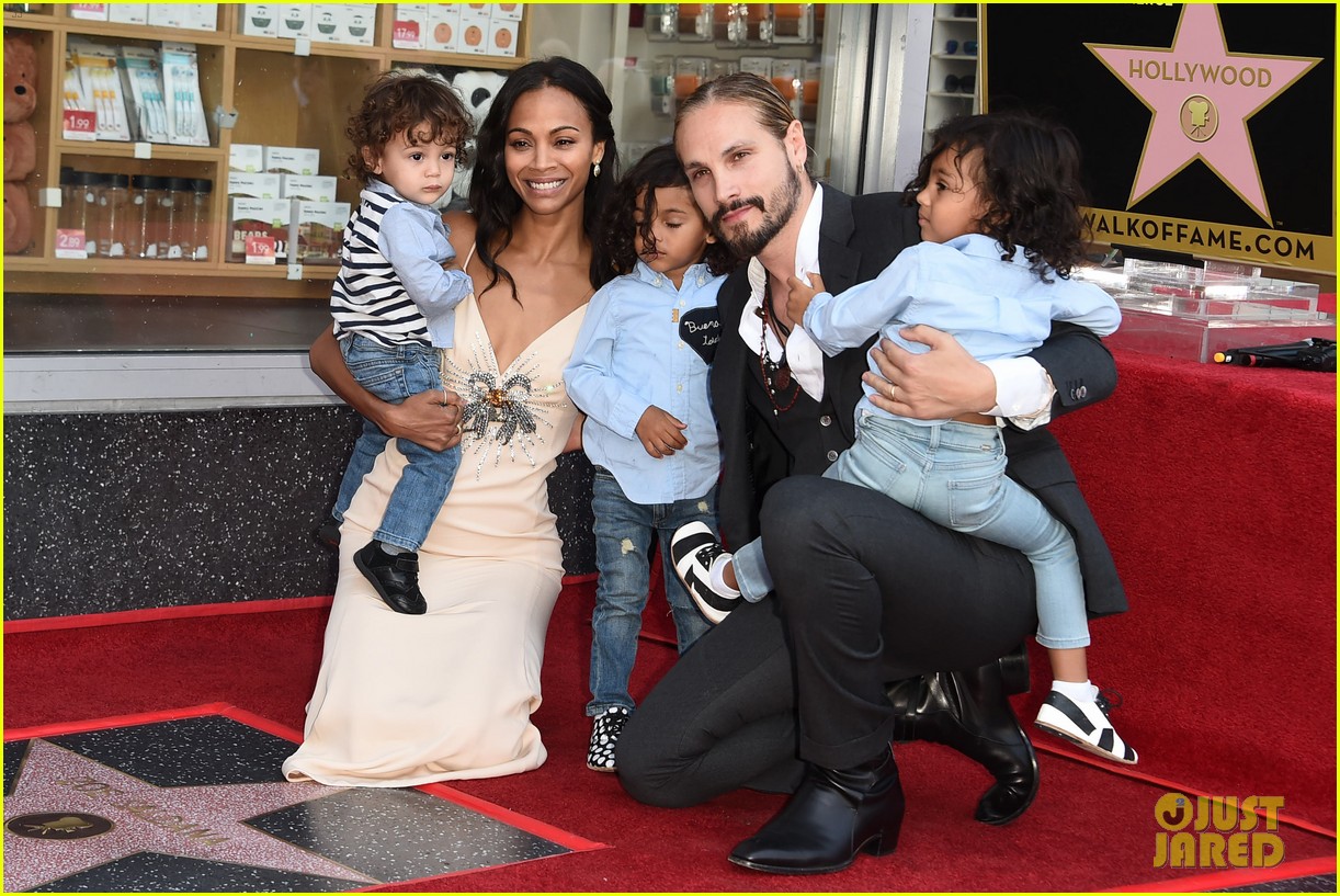 Zoe Saldana's Three Kids Join Her to Unveil Star on Hollywood Walk of