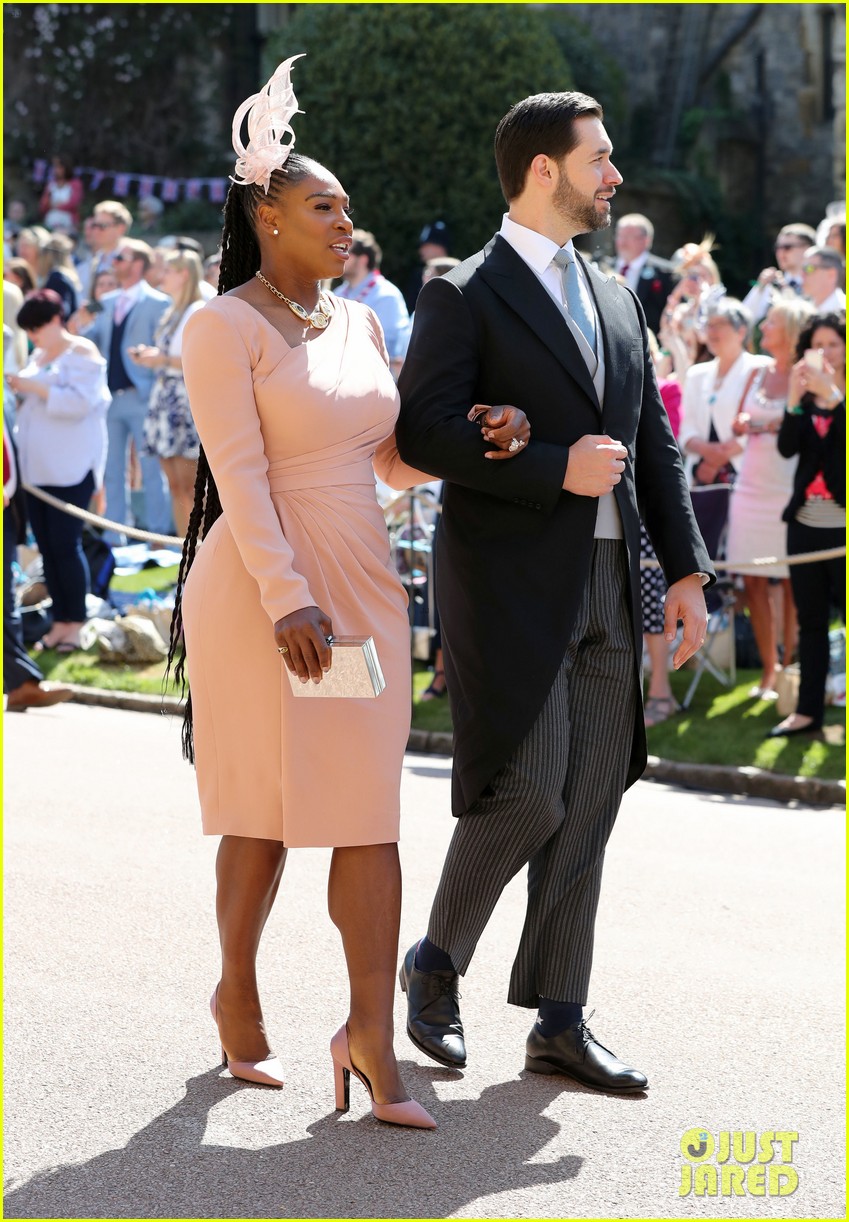 Serena Williams Holds on Close to Alexis Ohanian Arriving at Royal