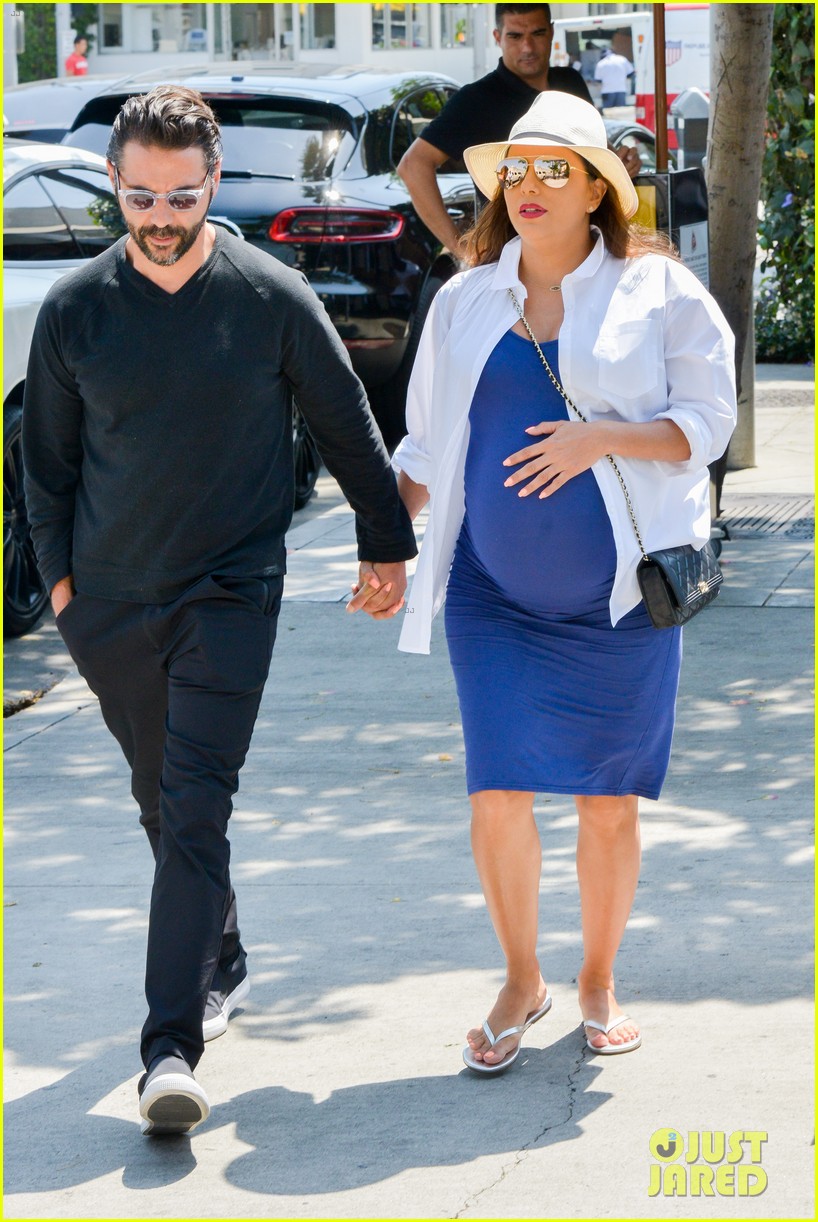 Eva Longoria Cradles Baby Bump While Out with Jose Baston! Photo
