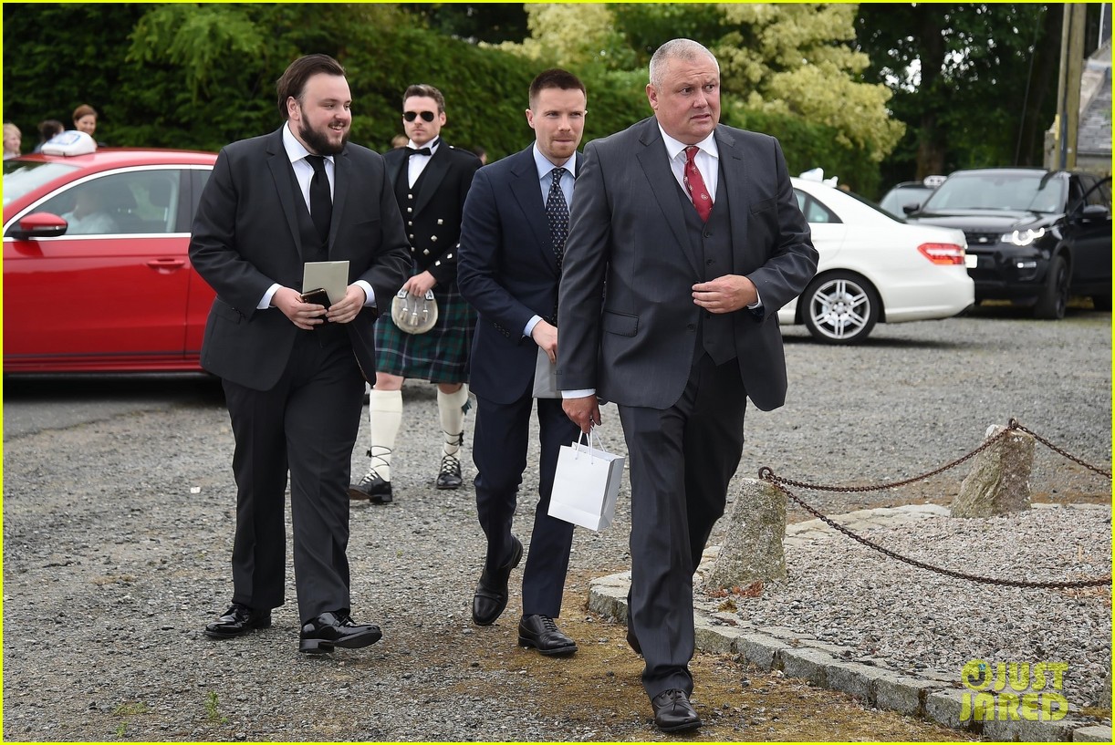 Richard Madden wears a traditional kilt while arriving at Rayne Church for ...