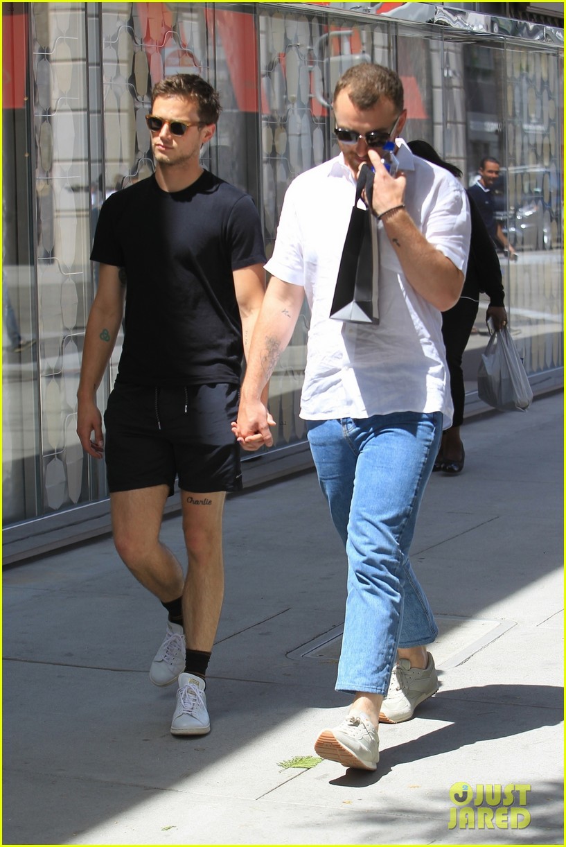Full Sized Photo of sam smith and boyfriend brandon flynn hold hands for sh...