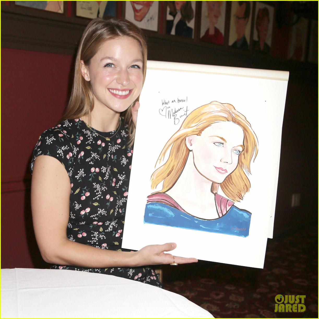 Melissa Benoist Debuts 'Supergirl'-Inspired Caricature at Sardi's in