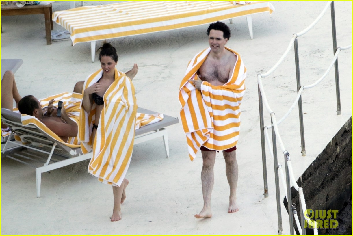 Felicity Jones & Husband Charles Guard Hit the Beach During Their