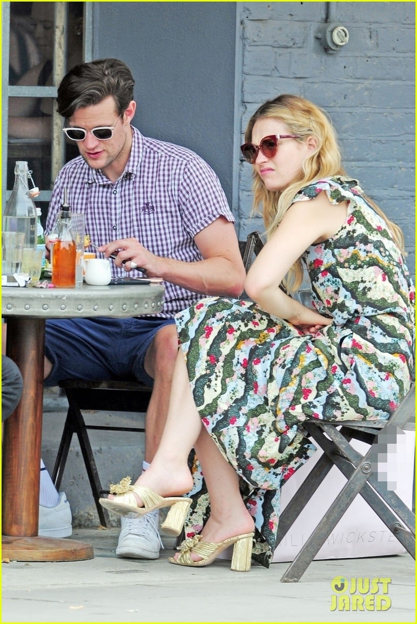 Lily James & Boyfriend Matt Smith Flaunt PDA at Lunch in London! Photo