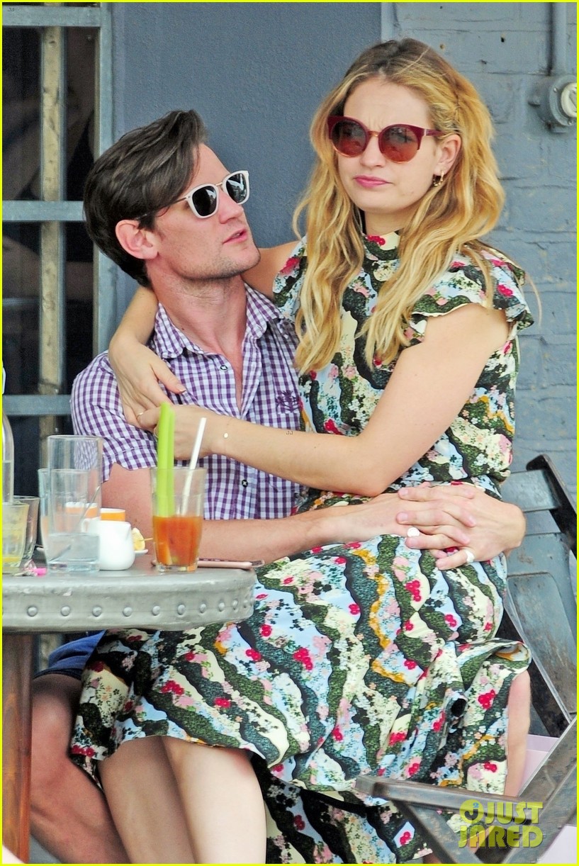 Lily James & Boyfriend Matt Smith Flaunt PDA at Lunch in London! Photo