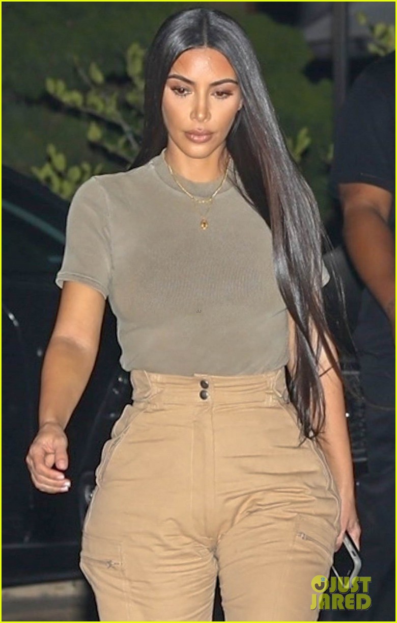 Kim Kardashian & Kanye West Match Their Outfits While Out to Dinner