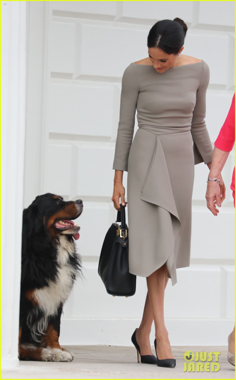 Duchess Meghan Markle Rocks a Chic Pantsuit & a Stunning Dress in