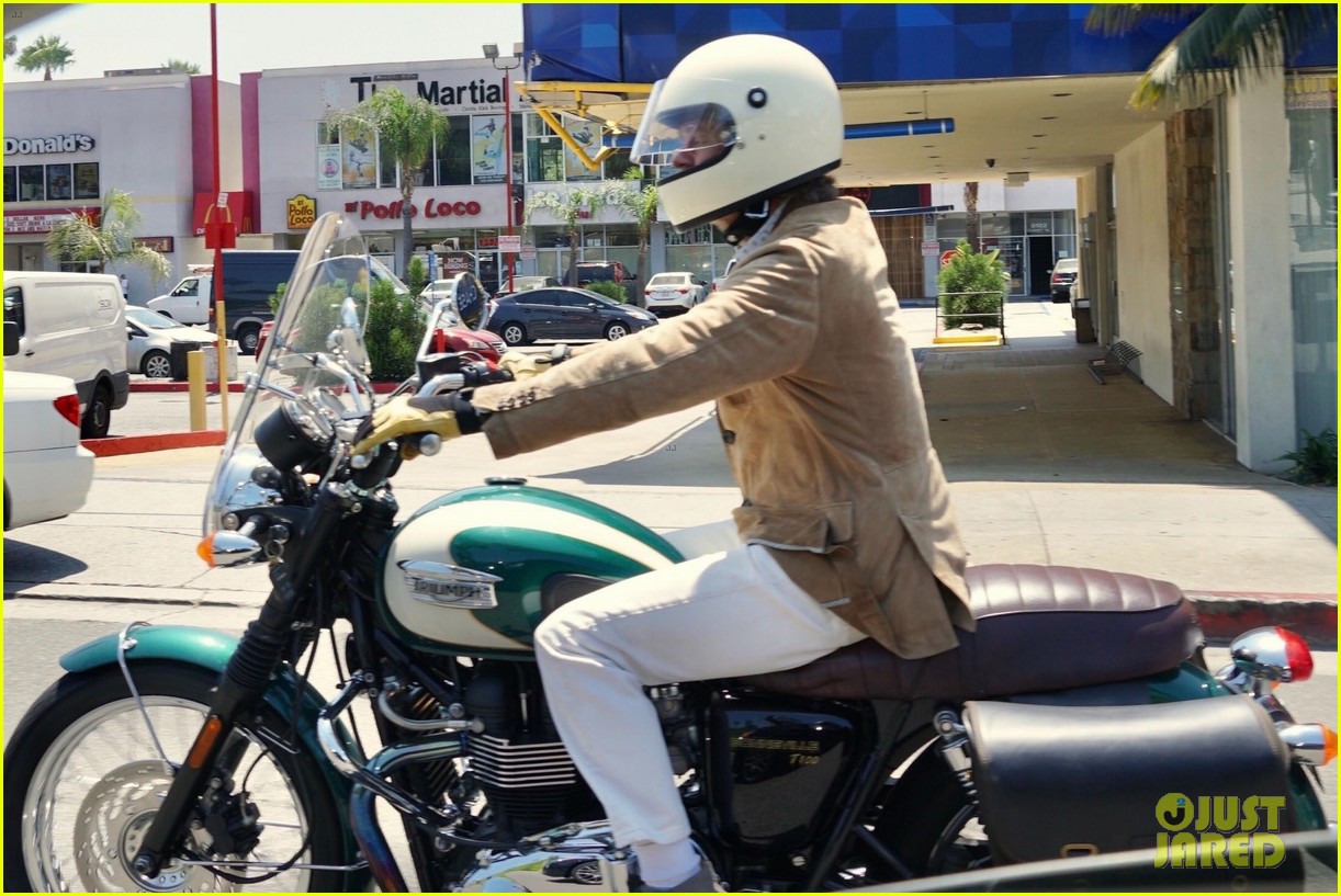 William H. Macy Goes for a Motorcycle Ride in Los Angeles Photo