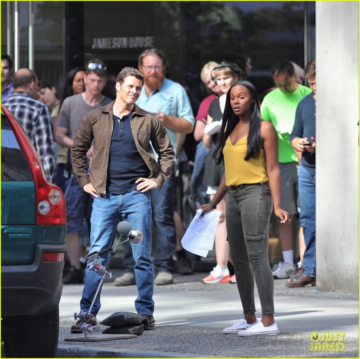 James Marsden & Tika Sumpter Film 'Sonic the Hedgehog' Movie Together
