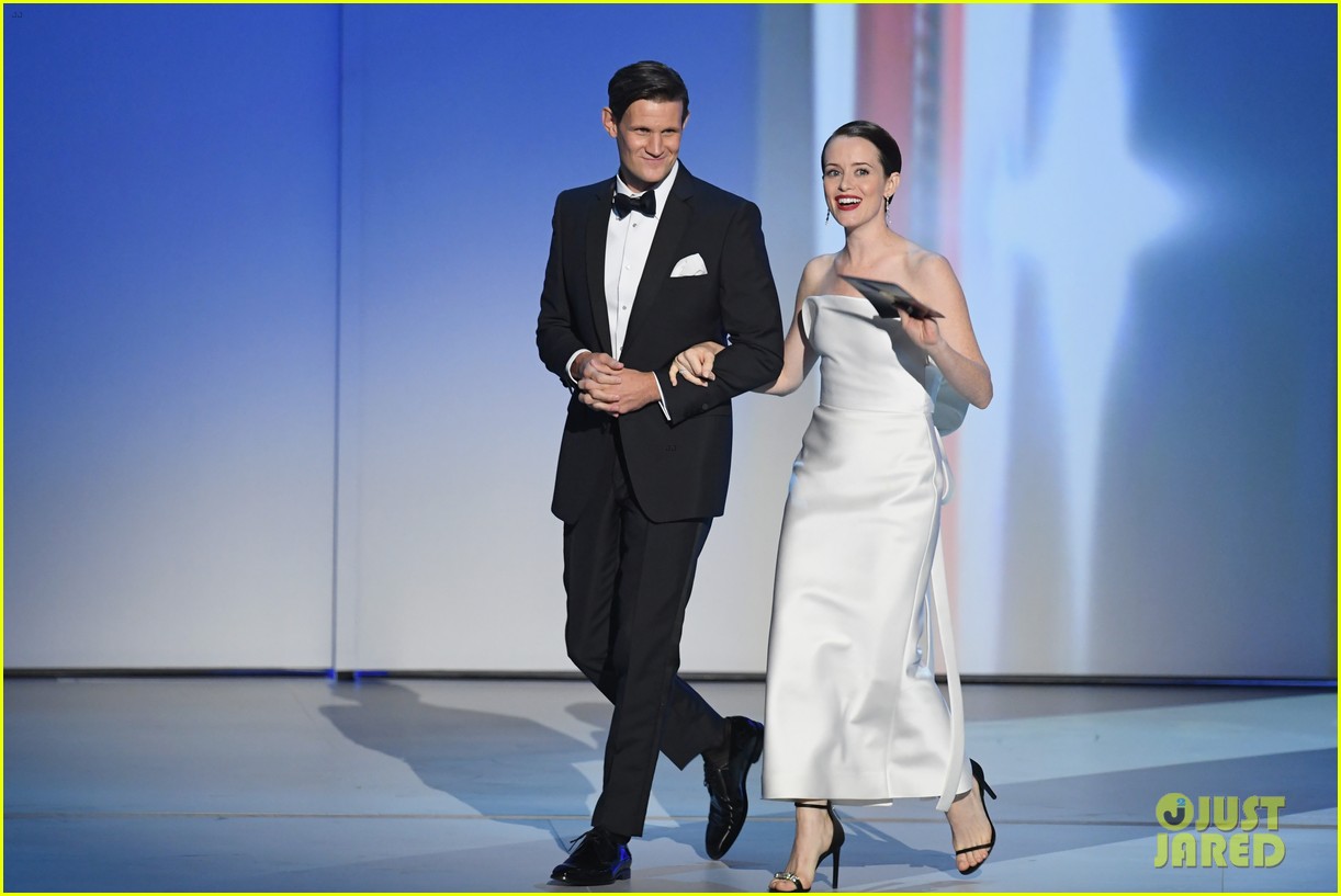 Claire Foy, Matt Smith, & Vanessa Kirby Bring 'The Crown' to Emmys 2018