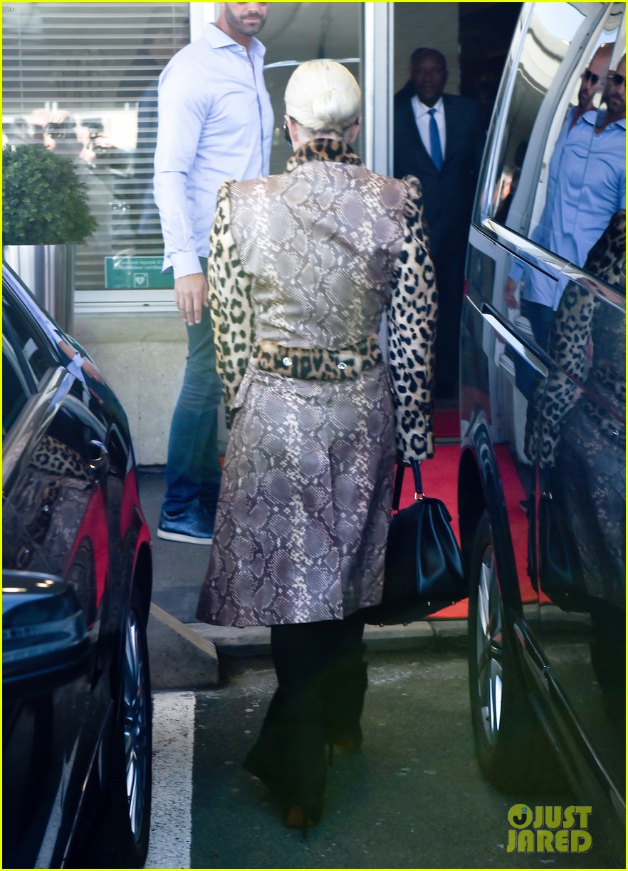 Lady Gaga Wears Leopard-Print Coat at Airport in Paris: Photo 4156032