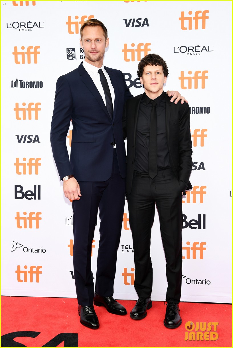 Salma Hayek Joins Alexander Skarsgard & Jesse Eisenberg at 'Hummingbird Project' Premiere at