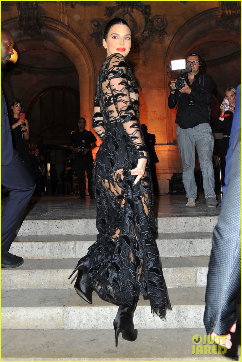 kendall jenner wears sheer dress for an event in paris 014144794