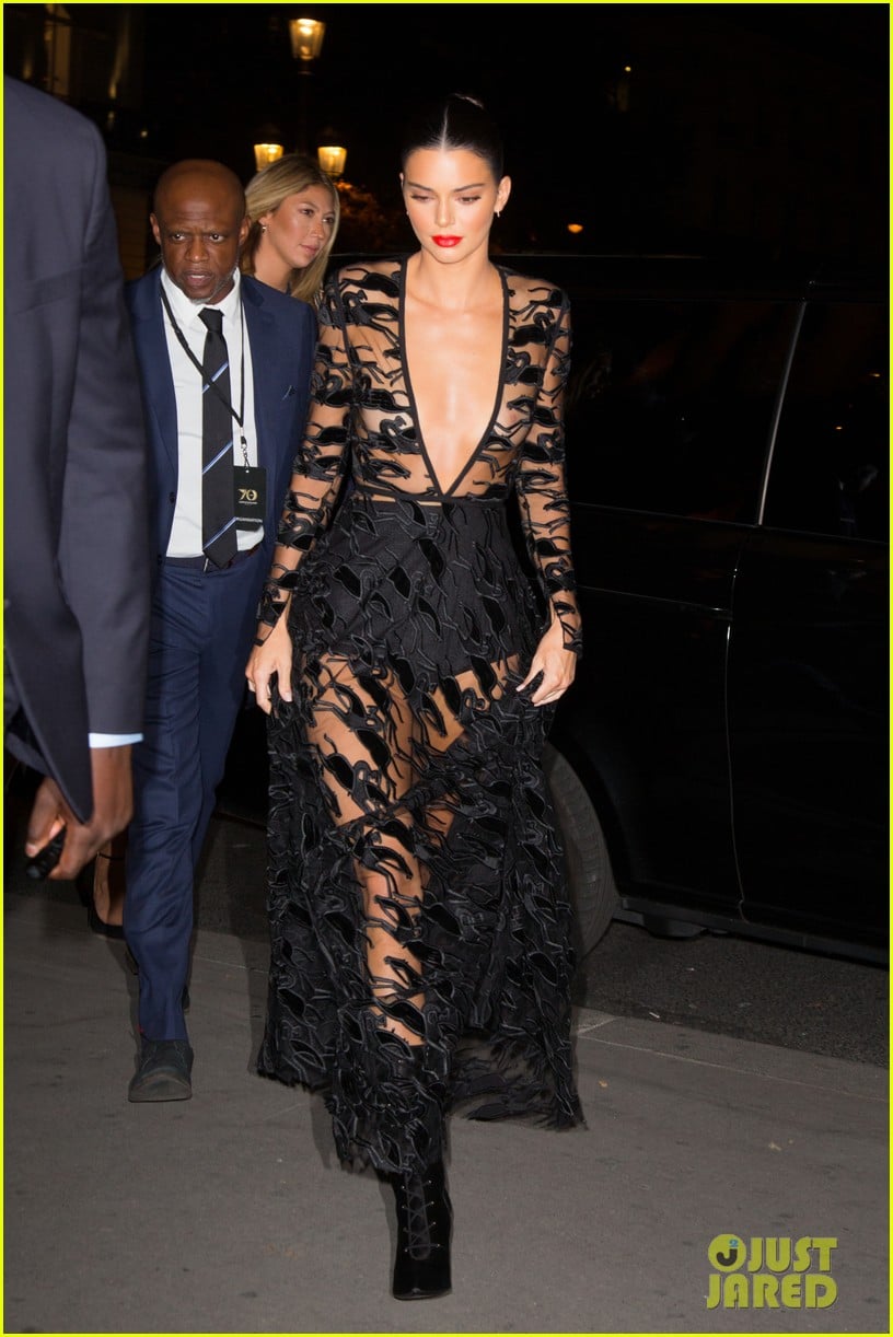 kendall jenner wears sheer dress for an event in paris 094144802