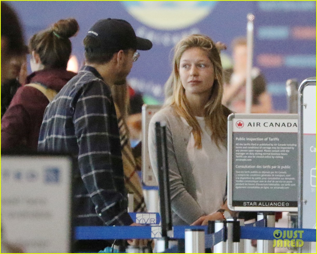 Melissa Benoist & Boyfriend Chris Wood Jet Out of Vancouver With Their