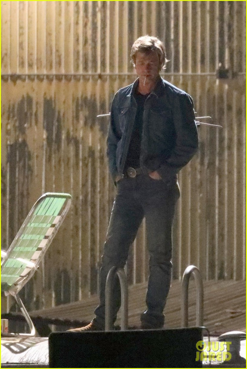 Brad Pitt Films on Top of an RV for 'Once Upon a Time in Hollywood