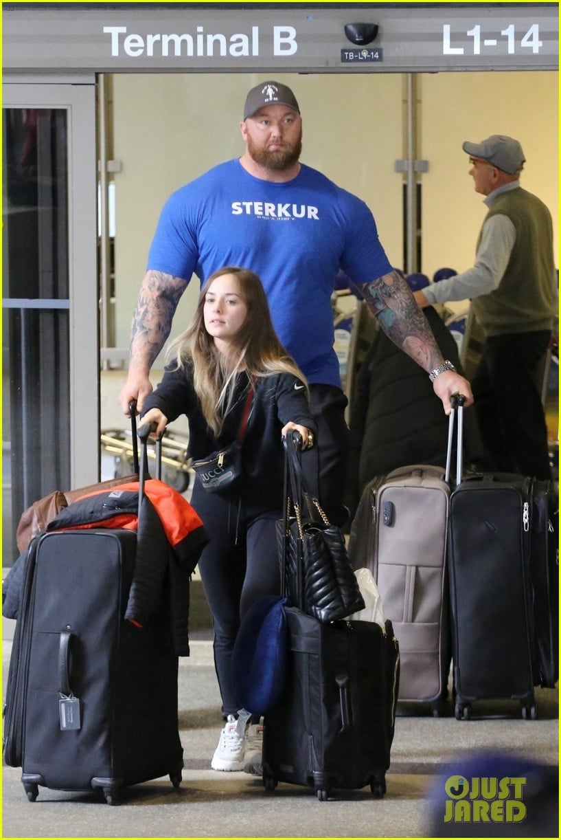 Game of Thrones' The Mountain Towers Over His Wife at LAX Photo