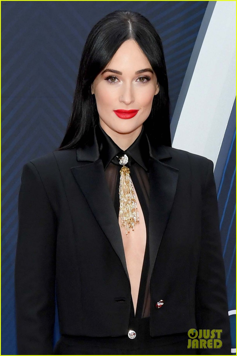 Kacey Musgraves Stuns in Sheer Top & Chic Suit at CMA Awards 2018