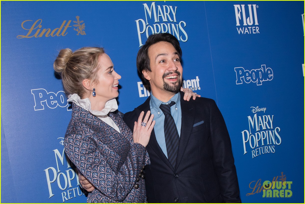 Emily Blunt & Lin-Manuel Miranda Are All Smiles at 'Mary Poppins