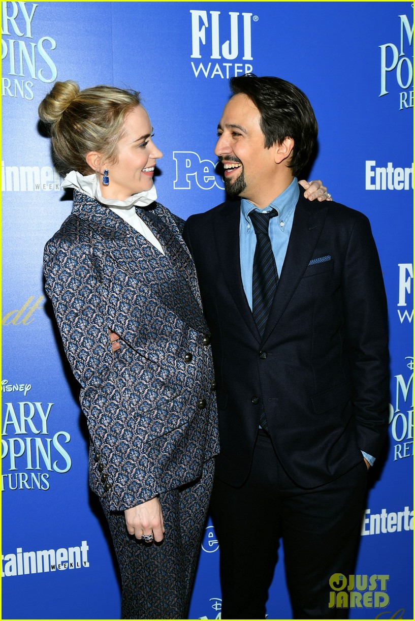 Emily Blunt & Lin-Manuel Miranda Are All Smiles at 'Mary Poppins