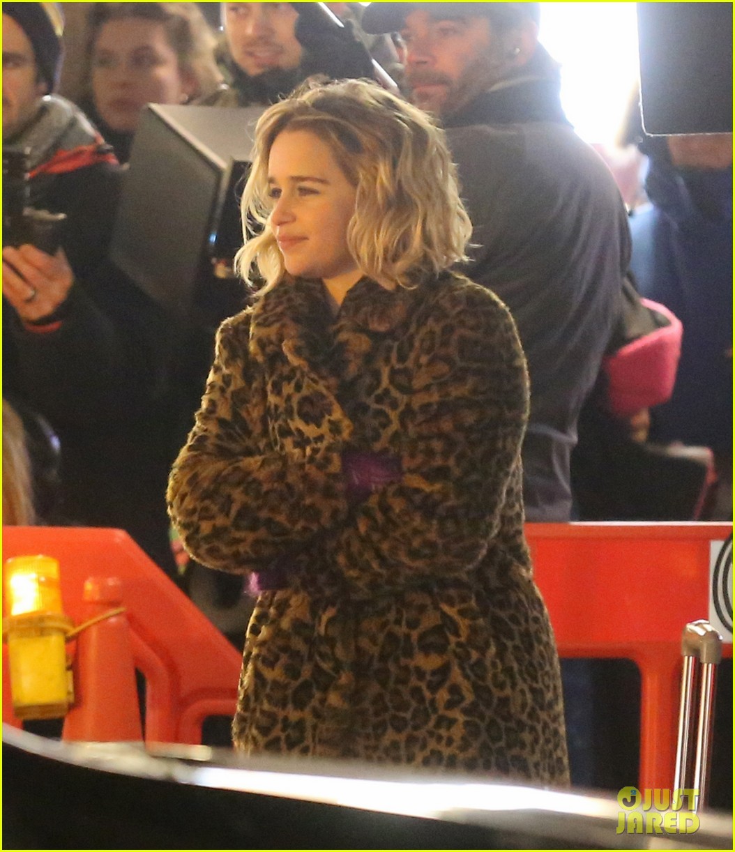Emilia Clarke Films an Christmas Movie with Henry Golding
