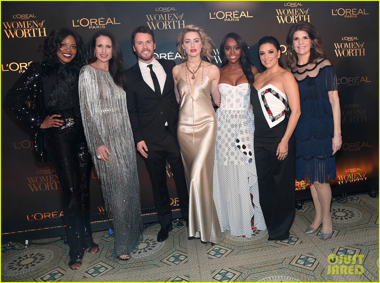Photo: amber heard eva longoria help celebrates loreals women of worth