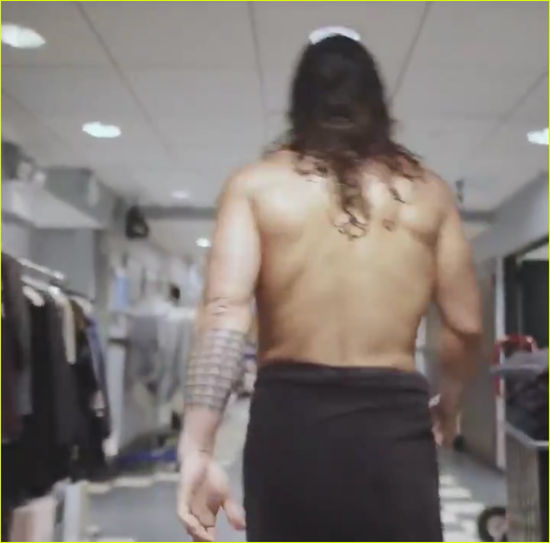 jason momoa goes shirtless while promoting snl from the shower 024193331