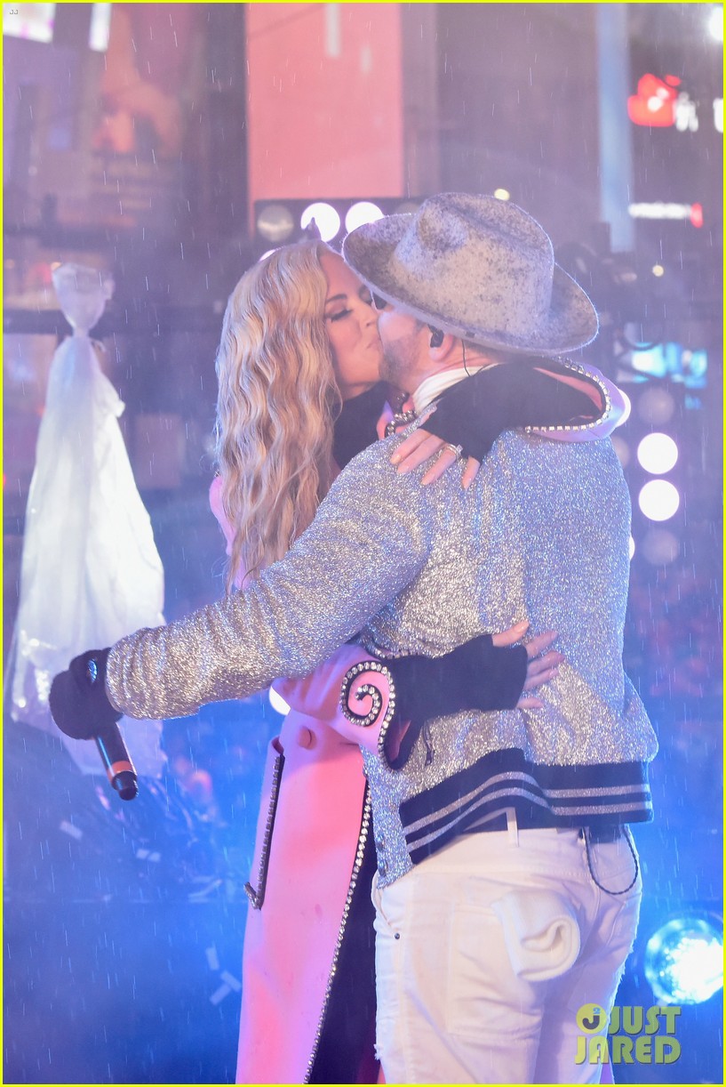 New Kids on the Block Perform on Times Square's Wet Red Steps