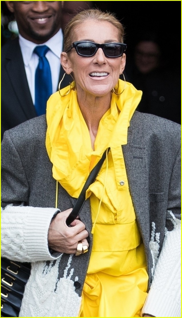 Celine Dion Looks Stylish in Yellow While Heading Out in Paris: Photo