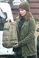 pregnant kate mara does some grocery shopping in the rain 02