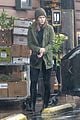 pregnant kate mara does some grocery shopping in the rain 03