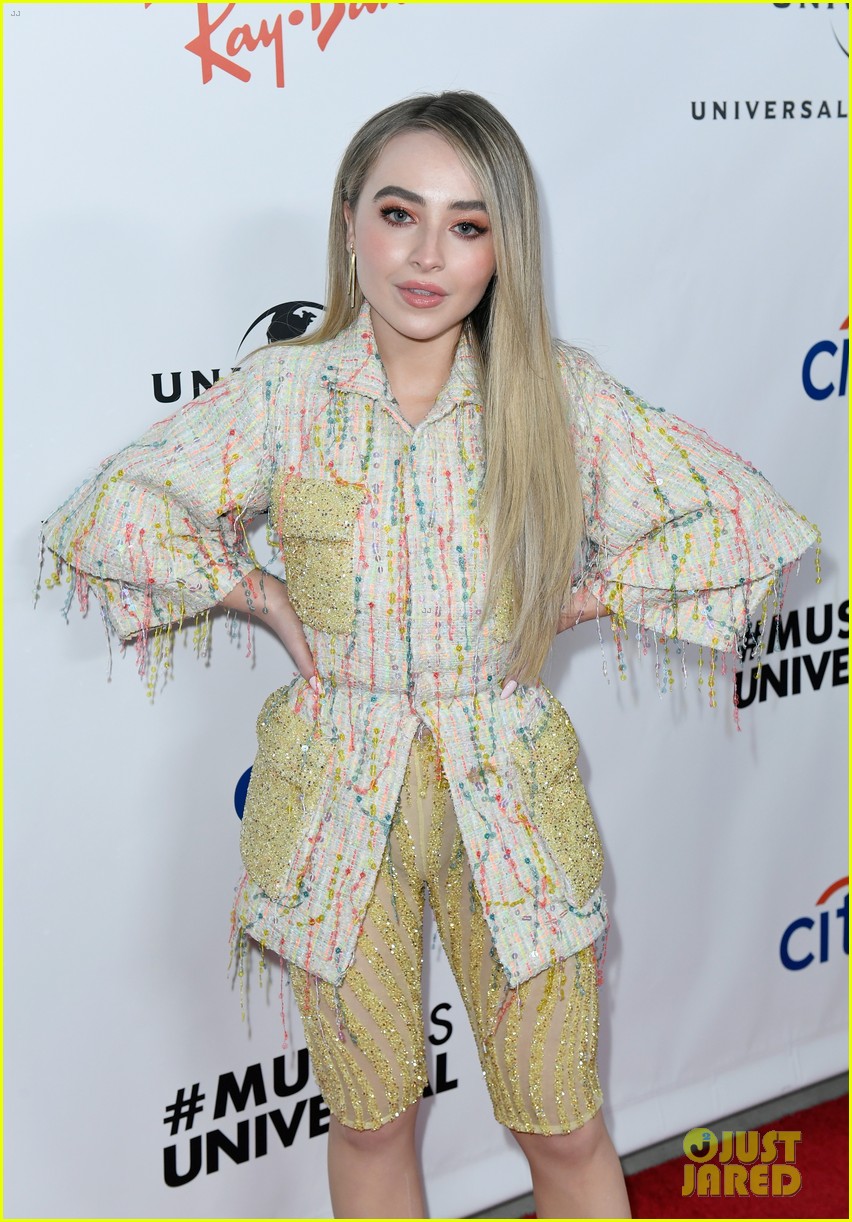 Sabrina Carpenter Glows in Yellow at Universal Music Group's Grammys